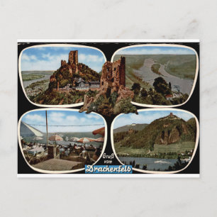 Drachenfels Rheinburg Vintage-Mehrbildansicht Postkarte