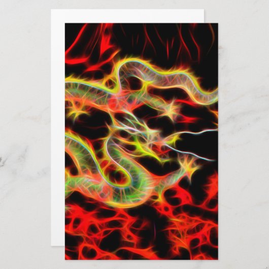 Drachenfeuer auf Glücksenergie Briefpapier (Vorne/Hinten)