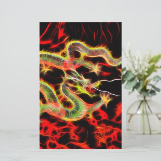 Drachenfeuer auf Glücksenergie Briefpapier (Stehend Vorderseite)