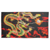 Drachenfeuer auf Glücksenergie Kissenbezug (Vorderseite-Links)