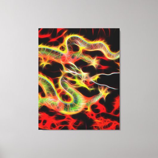 Drachenfeuer auf Glücksenergie Leinwanddruck (Vorderseite)