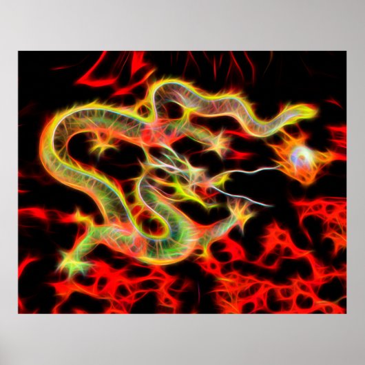 Drachenfeuer auf Glücksenergie Poster (Vorne)