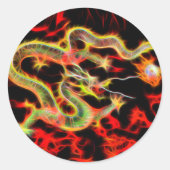 Drachenfeuer auf Glücksenergie Runder Aufkleber (Vorderseite)