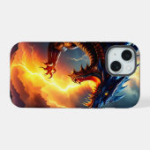 Drachenfeuer-Blitzkampf zwei iPhone 15 Hülle (Rückseite (Horizontal))