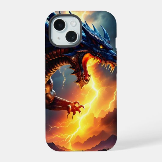 Drachenfeuer-Blitzkampf zwei iPhone 15 Hülle (Rückseite)