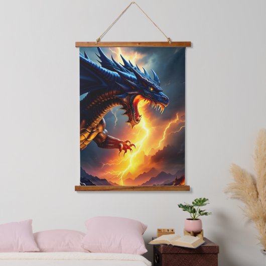 Drachenfeuer-Blitzkampf zwei Wandteppich Mit Holzrahmen (Schlafzimmer)