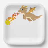 Drachenfeuer im Märchen, Geburtstag, Party Pappteller (Vorderseite)