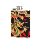 Drachenfeuerdekor auf Lucky Energy Flachmann (Links)