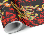 Drachenfeuerdekor auf Lucky Energy Geschenkpapier (Rolleneckpunkt)