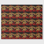 Drachenfeuerdekor auf Lucky Energy Geschenkpapier (Flach)