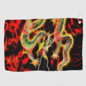 Drachenfeuerdekor Golfhandtuch (Horizontal)