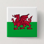 Drachenflagge Wales, keltisch-walisische Nationalf Button (Vorderseite)