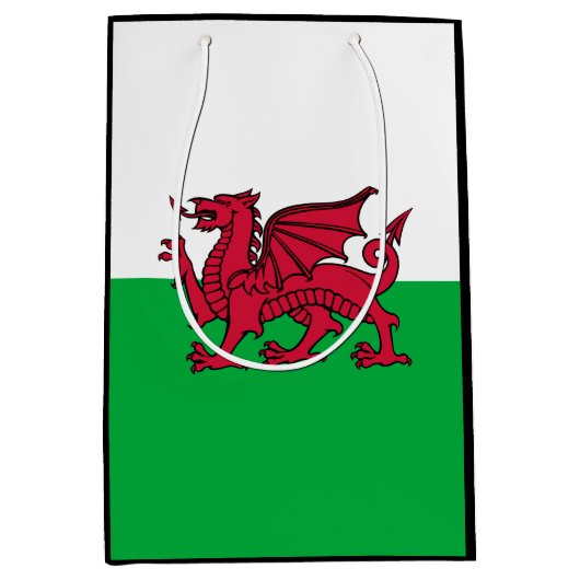 Drachenflagge Wales, keltisch-walisische Nationalf Mittlere Geschenktüte (Vorderseite)