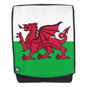 Drachenflagge Wales, keltisch-walisische Nationalf Rucksack (Vorderseite)