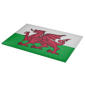 Drachenflagge Wales, keltisch-walisische Nationalf Schneidebrett (Ecke)