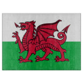 Drachenflagge Wales, keltisch-walisische Nationalf Schneidebrett (Vorderseite)