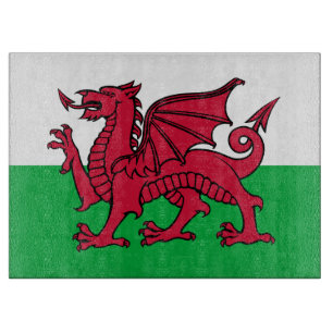 Drachenflagge Wales, keltisch-walisische Nationalf Schneidebrett