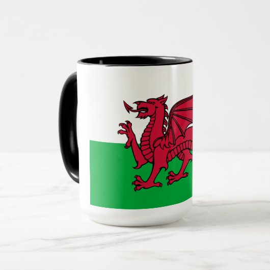 Drachenflagge Wales, keltisch-walisische Nationalf Tasse (Vorderseite Links)