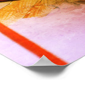 Drachenfliege auf Drahtzaun erschütterte Kunst Poster (Ecke)