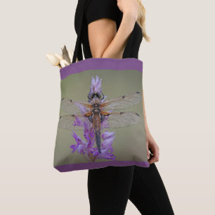 Drachenfliege auf Lila Blume Tasche