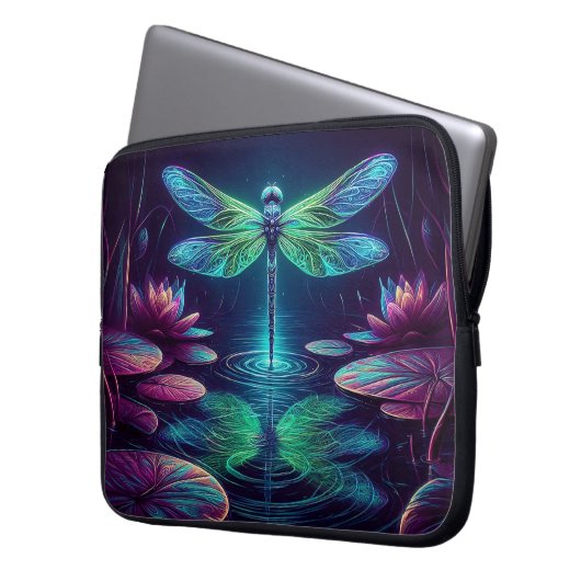 Drachenfliege, Augen fangende Neontiere Laptopschutzhülle (Vorderseite Links)