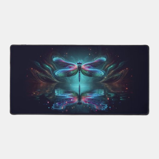 Drachenfliege, Augen fangende Neontiere Schreibtischunterlage (Vorderseite)