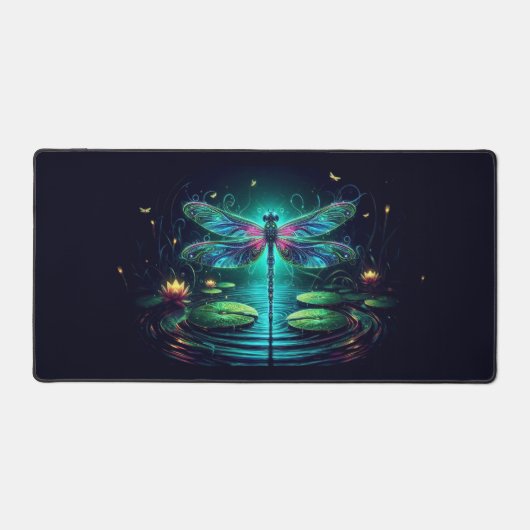 Drachenfliege, Augen fangende Neontiere Schreibtischunterlage (Vorderseite)