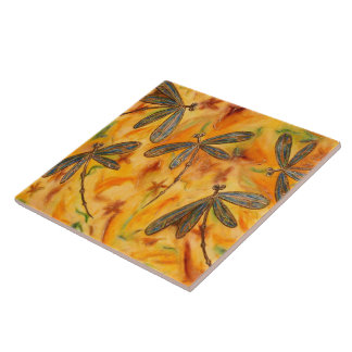 Drachenfliege Feuer Fliese