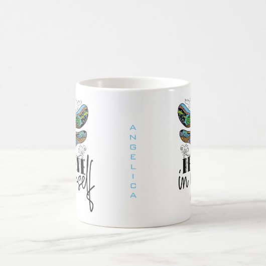 Drachenfliege glauben an sich selbst ermutigende W Kaffeetasse (Mittel)