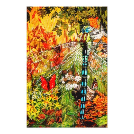 Drachenfliege im Herbst Fotodruck (Vorne)