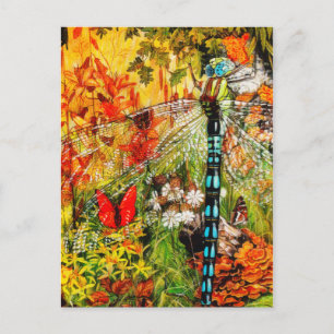 Drachenfliege im Herbst Postkarte