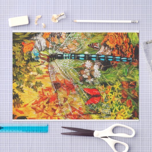 Drachenfliege im Herbst Seidenpapier (Handwerk)