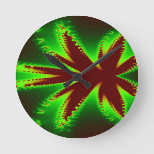 Drachenfliege in der Flammenmauer Runde Wanduhr