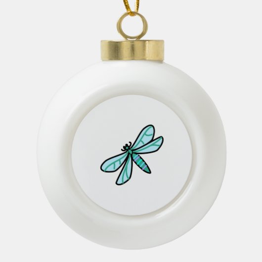 Drachenfliege Keramik Kugel-Ornament (Vorderseite)