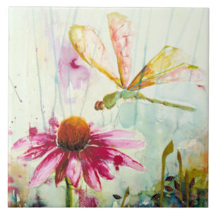 Drachenfliege Keramik Tile/Trivet (6" Quadrat) Fliese