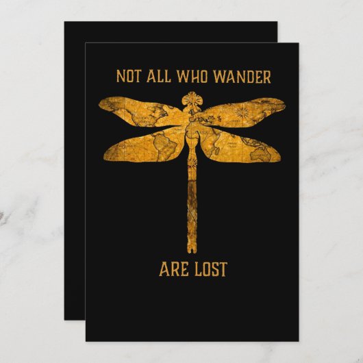 Drachenfliege Lover | Nicht alle Wander sind verlo Dankeskarte (Vorne/Hinten)