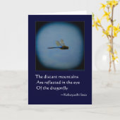 Drachenfliege mit Haiku-Blankokarte oder Grußkarte Karte (Gelbe Blume)