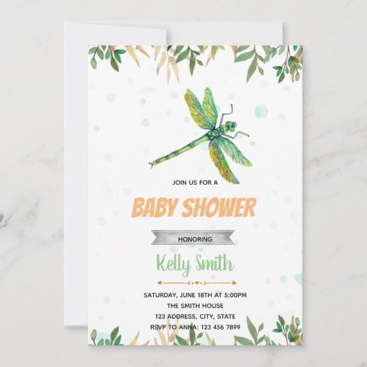 Drachenfliege-Party Einladung (Vorderseite)