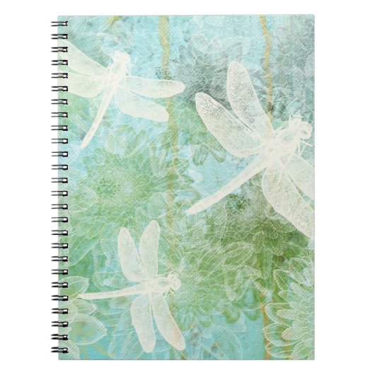 Drachenfliege und Blume Notizblock (Vorderseite)