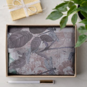 Drachenfliege und Lila Blumensprint Seidenpapier (Geschenk)