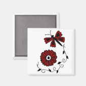 Drachenfliege und Magnet für rote Blume (Vorderseite/Rückseite)