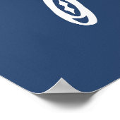 Drachenfliege und Weltraum-Riss blau-weiß Poster (Ecke)