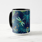 Drachenfliegen Aquamarin 15oz Combo Tasse (Vorderseite Links)