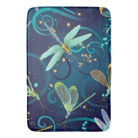 Drachenfliegen Aquamarine große Bademast Badematte (Vorderseite Vertikal)