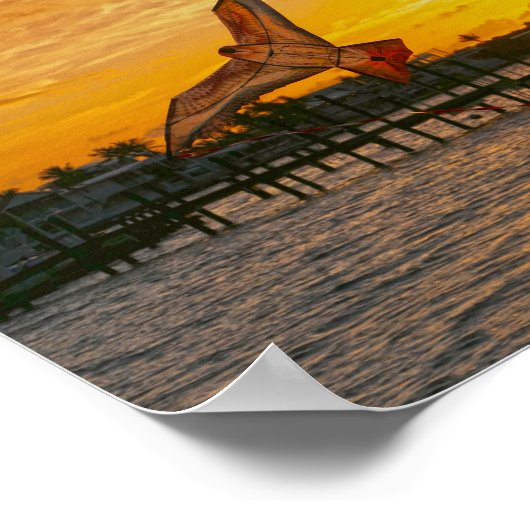 Drachenfliegen bei Key Largo Sunset Poster (Ecke)