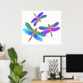 Drachenfliegen, die vom Abstieg bedroht sind Poster (Heimbüro)