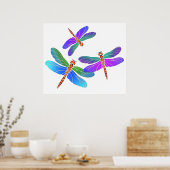 Drachenfliegen, die vom Abstieg bedroht sind Poster (Küche)