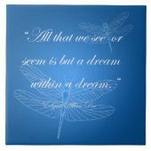 Drachenfliegen Dream Dragonfly Quote 20" Zahl Fliese (Vorderseite)