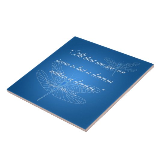 Drachenfliegen Dream Dragonfly Quote 20" Zahl Fliese (Seite)