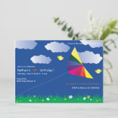 Drachenfliegen - Einladungen an den Kindergeburtst (Stehend Vorderseite)